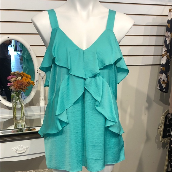 Michael Michael Kors Teal Sleeveless Blouse - Picture 1 of 5